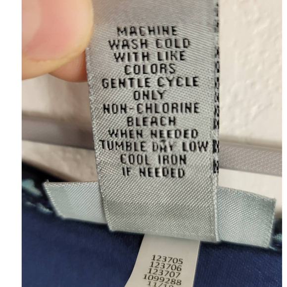 Catherines Colors of Blue Lined With Sheer Long Sleeve Blouse 22/24 2X - Picture 5 of 5